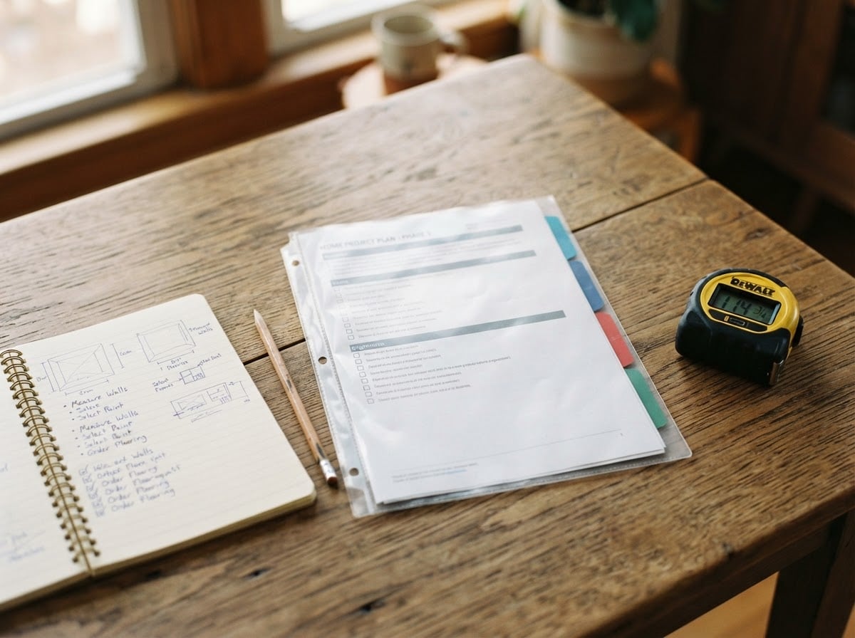 Waterproof document pouch with policy paperwork, pen, and notebook on a wooden table.